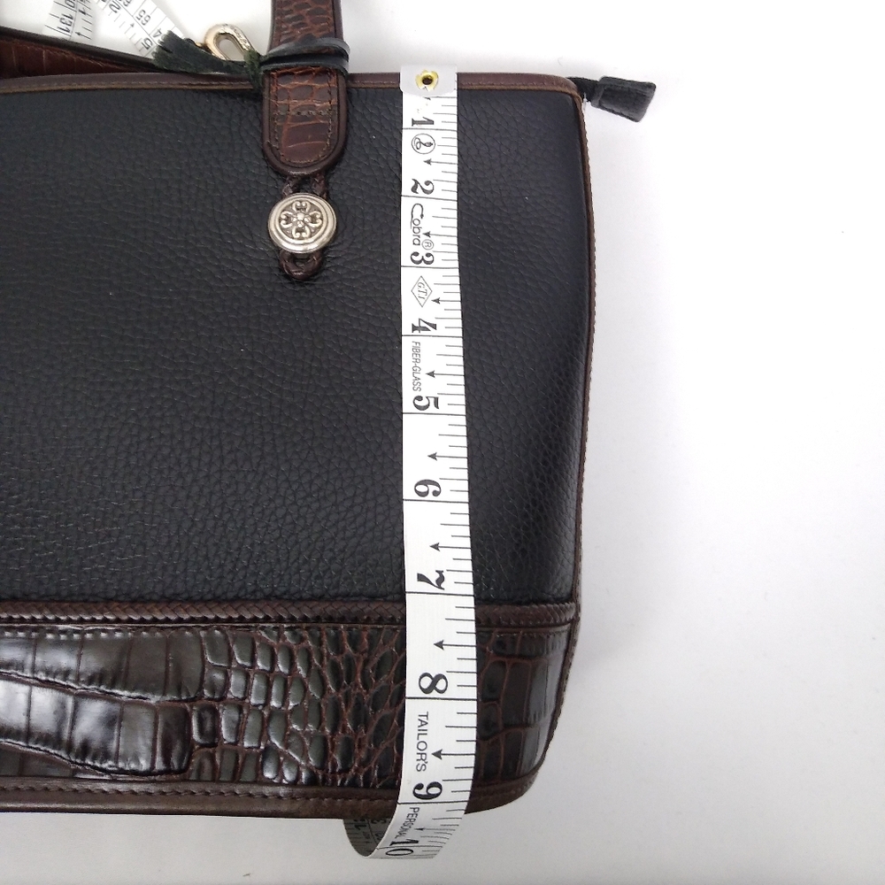 Vintage Brighton Leather Shoulder Bag Black Brown - Picture 10 of 12